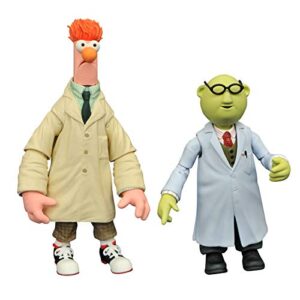 diamond select toys the muppets best of series 2: bunsen honeydew & beaker action figure two-pack, multicolor