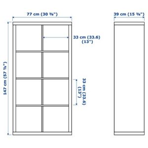 Ikea KALLAX shelving unit white stained oak effect (77x39x147 cm) 8 shelf