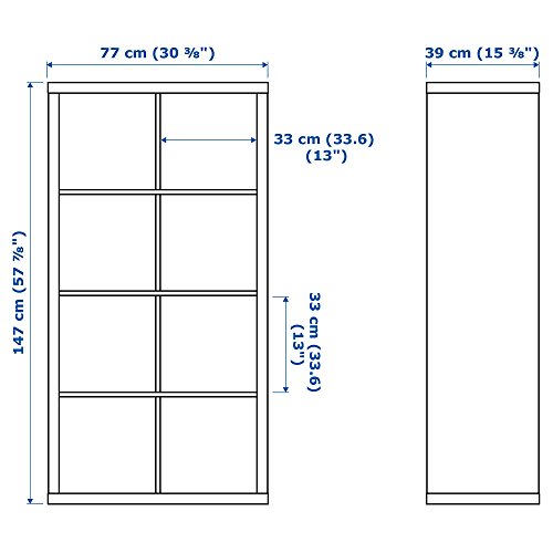 Ikea KALLAX shelving unit white stained oak effect (77x39x147 cm) 8 shelf