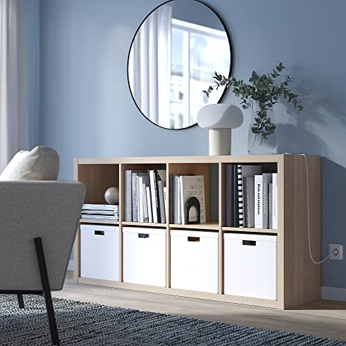 Ikea KALLAX shelving unit white stained oak effect (77x39x147 cm) 8 shelf