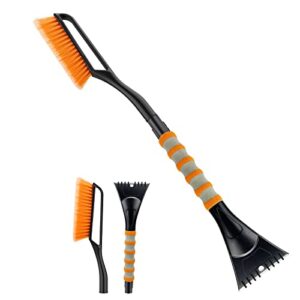 jsdoin 27”snow brush, detachable car ice scraper for windshield with foam grip