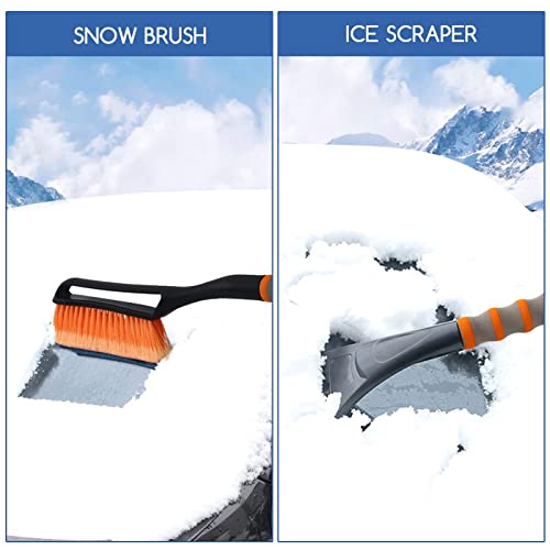 Jsdoin 27”Snow Brush, Detachable Car Ice Scraper for Windshield with Foam Grip