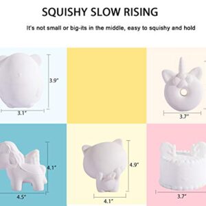 Squishies Toys for Kids, Paint Your Own Squishies - 3D Blank Arts and Crafts Gift for 3 4 5 6+ Years Old Boys Girls, Stress Relief Toys for Kid Adult, Kawaii DIY Animal Squishy Toys(5 Pcs)