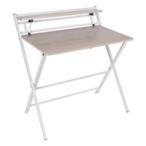 Tomppy Folding Desk for Small Spaces - 32 Inches Small Lazy Modern Laptop Table, Multifunctional Study Writing Computer Desk Workstation (A)