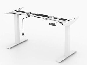 alfa furnishing quick install standing desk frame dual motor electric sit to stand desk base stand up desk legs for 43-79 inch desktop, with 4 pre-set memory (frame only)