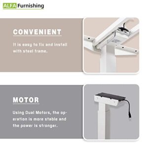 ALFA FURNISHING Quick Install Standing Desk Frame Dual Motor Electric Sit to Stand Desk Base Stand Up Desk Legs for 43-79 Inch Desktop, with 4 Pre-Set Memory (Frame Only)