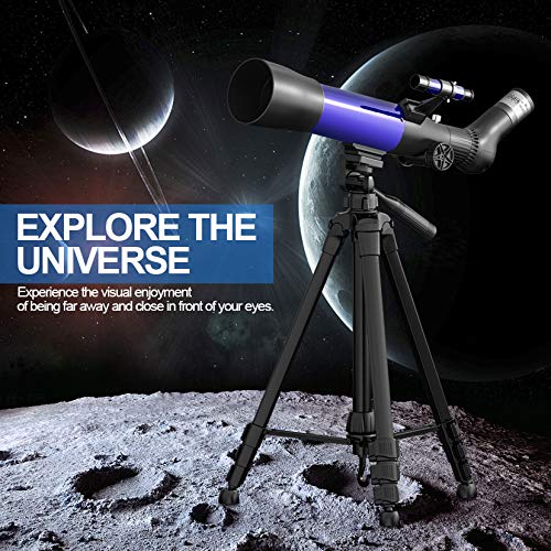Emarth Telescope for Adults, 70x500mm AZ Astronomical Refractor Interstellar Telesocpe for Beginners Adults, Scope with Tripod, Phone Adapter, Star Finder, STEM Gift, Blue
