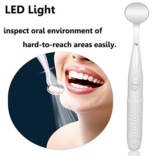 ffresiss Dental Mirror with Light,Teeth Inspection LED Mirror,Anti-Fog Mouth Mirror,Dentist Oral Care Tool