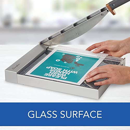 Swingline Paper Cutter, Guillotine Trimmer with EdgeGlow LED Cut Guide and Tempered Glass Surface, 12" Cut Length, 25 Sheet Capacity, ClassicCut 1225G (G7010005)