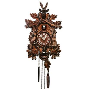 jooniehouse traditional black forest cuckoo clock, newly wood coo coo clock decorative wall clock with pendulum and chiming function - perfect wall clocks for home livingroom decor