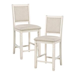 lexicon braun counter height chair (set of 2), antique white