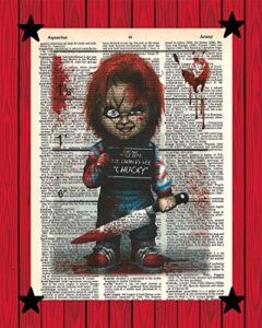 chucky child's play horror movie print slasher movie wall art chucky dictionary art print 8x10(unframed)