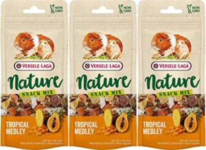 versele-laga 3 pack of nature tropical medley snack mix treats, 3 ounces each, for small pets