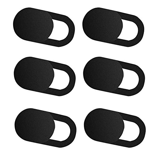 HOVTOIL 6Pcs Webcam Cover Ultra-Thin Webcam Covers Web Camera Sticker Cover Cap Compatible with Laptop MacBook Easy to Use Black