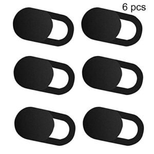 HOVTOIL 6Pcs Webcam Cover Ultra-Thin Webcam Covers Web Camera Sticker Cover Cap Compatible with Laptop MacBook Easy to Use Black