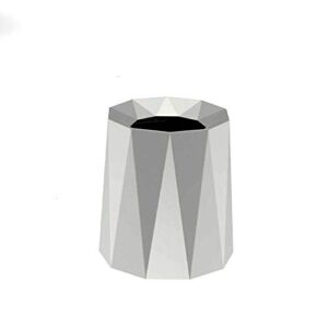 aouiopkio zruixia-ljit trash can, round plastic small trash can wastebasket, garbage container bin for bathrooms, powder rooms, kitchens, home offices. (color : silver)