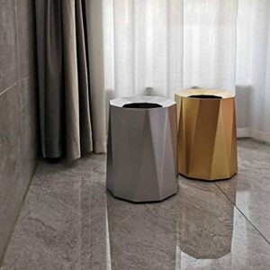 Aouiopkio Zruixia-ljit Trash Can, Round Plastic Small Trash Can Wastebasket, Garbage Container Bin for Bathrooms, Powder Rooms, Kitchens, Home Offices. (Color : Silver)