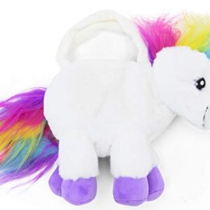 PLUSHIBLE BRIDGING MILES WITH SMILES Plush Unicorn Purse - Soft, Fluffy, Functional Stuffed Unicorn Purse for Kids - Cute Stuffed Animal Unicorn Toy