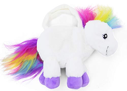 PLUSHIBLE BRIDGING MILES WITH SMILES Plush Unicorn Purse - Soft, Fluffy, Functional Stuffed Unicorn Purse for Kids - Cute Stuffed Animal Unicorn Toy