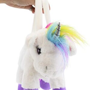 PLUSHIBLE BRIDGING MILES WITH SMILES Plush Unicorn Purse - Soft, Fluffy, Functional Stuffed Unicorn Purse for Kids - Cute Stuffed Animal Unicorn Toy