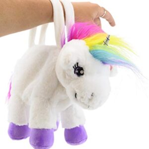 PLUSHIBLE BRIDGING MILES WITH SMILES Plush Unicorn Purse - Soft, Fluffy, Functional Stuffed Unicorn Purse for Kids - Cute Stuffed Animal Unicorn Toy