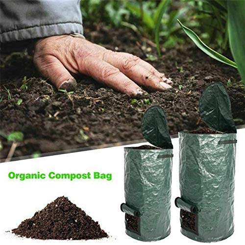 Garden Compost Bag, Garden Folding Compost Bin, Yard Leaf Waste Compost Bag Fruit Kitchen Fermentation Secret Cultivator Bags (15 Gallon)