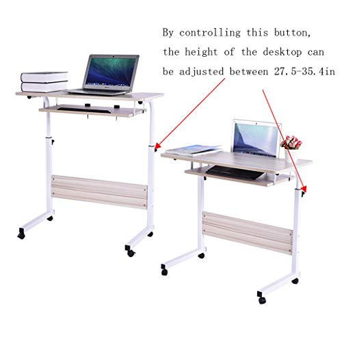 Removable Home Office Desk Can Be Raised and Lowered Mobile Computer Desk,with Wheels at The Bottom