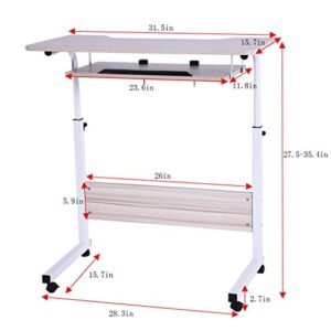 Removable Home Office Desk Can Be Raised and Lowered Mobile Computer Desk,with Wheels at The Bottom