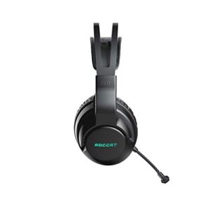 ROCCAT Elo 7.1 Air PC Wireless Gaming Headset, Surround Sound Headphones with Detachable Noise Cancelling Microphone, 50mm Drivers, 24 Hr Battery Life, RGB Lighting, Black