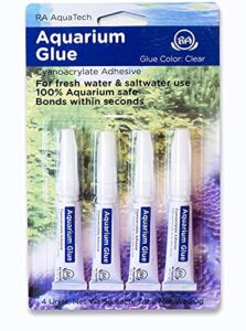 ra aquatech aquarium glue clear for plants corals aquascaping instant aquarium safe (4pcs pack)