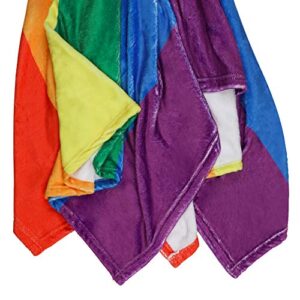 Pride Throw Blanket, Gay Pride Flag Blanket, Super-Soft Extra-Large LGBT Rainbow Pride Blanket (50 in x 60 in) Warm and Cozy Throw for Bed, Couch or Sofa, Gay Pride Accessories, Lesbian Pride Blanket