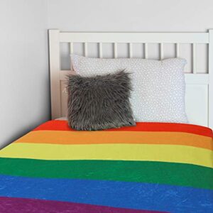 Pride Throw Blanket, Gay Pride Flag Blanket, Super-Soft Extra-Large LGBT Rainbow Pride Blanket (50 in x 60 in) Warm and Cozy Throw for Bed, Couch or Sofa, Gay Pride Accessories, Lesbian Pride Blanket