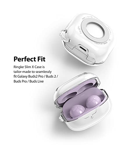 Ringke Slim-X Compatible with Samsung Galaxy Buds 2 Pro Case, Galaxy Buds 2 Case, Galaxy Buds Pro Case, and Galaxy Buds Live Case, Protective Sturdy Solid Cover for Galaxy Buds2 Pro - Clear