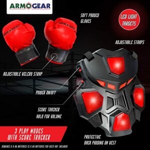 ArmoGear Electronic Boxing Toy for Kids | Interactive Boxing Game with 3 Play Modes, Includes 2 Pairs Boxing Gloves | Cool Toy for Teen Boys | Sports Toy for Kids Boys & Girls, Ages 8 Years +