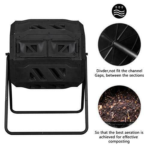 Bin Large Composting Dual Door Rotating Tumbler 42 Gallon Outdoor Gardening Lawn Care Large Compost Bin, Patio, Lawn & Garden