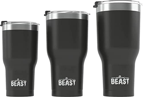 Beast 40 oz Tumbler Stainless Steel Vacuum Insulated Coffee Ice Cup Double Wall Travel Flask (Matte Black)