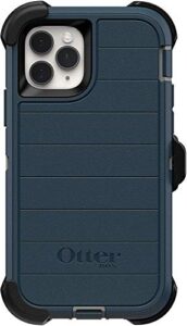otterbox defender series microbial defense case for iphone 11 pro and iphone x/xs - case only, bulk packaging - gone fishin (wet weather/majolica blue)