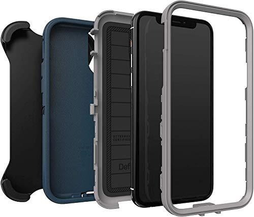 OtterBox Defender Series Microbial Defense Case for iPhone 11 PRO and iPhone X/XS - Case Only, Bulk Packaging - Gone Fishin (Wet Weather/Majolica Blue)