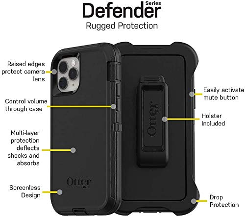 OtterBox Defender Series Microbial Defense Case for iPhone 11 PRO and iPhone X/XS - Case Only, Bulk Packaging - Gone Fishin (Wet Weather/Majolica Blue)