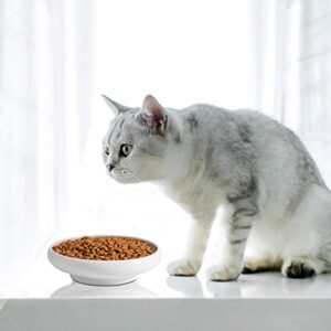 ComSaf Cat Food Water Bowl, Wide Shallow Ceramic Cat Dish, Non Spill Pet Bowl,10oz, Pack of 2