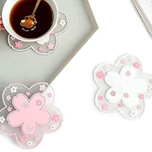 Durable Non-Slip Sakura Coffee Cup PVC Coaster Home Tea Coaster Bowl pad placemat Coaster(S)