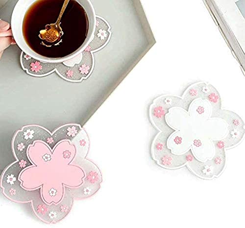 Durable Non-Slip Sakura Coffee Cup PVC Coaster Home Tea Coaster Bowl pad placemat Coaster(S)