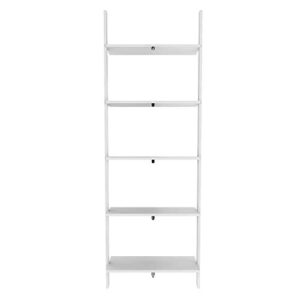 Manhattan Comfort Cooper Modern Home Office 5-Shelf Floating Ladder Bookcase, White