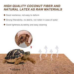 WUHOSTAM 4 Pack (12×20 Inch) Reptile Terrarium Bedding Substrate Liner Natural Coconut Fiber Carpet Mat for Tortoise,Lizard,Snake,Chameleon