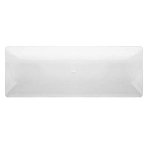 party essentials n156621 plastic 15.75" x 6" sleek appetizer/serving trays, clear, pack of 6