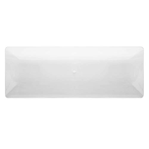 Party Essentials N156621 Plastic 15.75" x 6" Sleek Appetizer/Serving Trays, Clear, Pack of 6