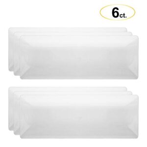 Party Essentials N156621 Plastic 15.75" x 6" Sleek Appetizer/Serving Trays, Clear, Pack of 6