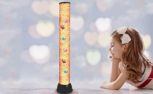 Lightahead Extra Large 32 Inches LED Fantasy Bubble Fish Tube Fake Aquarium with 7 Color Light Effects & Remote Control. The Ultimate Sensory Lamp.