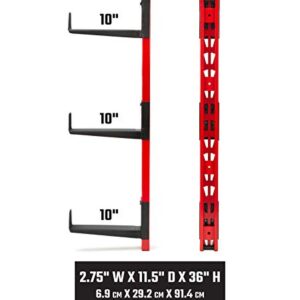 Craftsman 6-Arm, 10-Inch Deep Cantilever Rack Workshop for Wood, Lumber or Pipe Storage System, Arms Feature Anti-Marring Rubberized Coating and Roll Stops, 150-pound Capacity