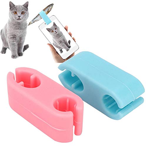 2pcs Pet Selfie Clip Tool, Pet Selfie Artifact Toys Pet Selfie Stick Dog Camera Lens Phone Clip Photographing Props Attract Attention